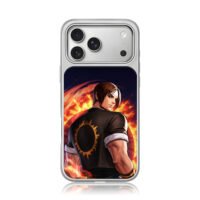 Kyo Kusanagi KOF with fiery ring iPhone 17 Pro Max Electroplated Silver Case1