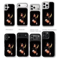 Kyo Kusanagi KoF with flaming fist Chris Brown Phone Case Black Electroplated Silver For Iphone 11 To 17