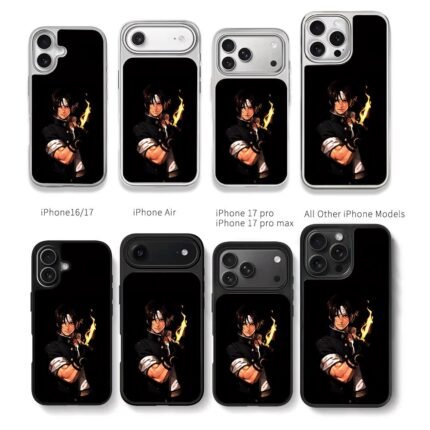 Kyo Kusanagi KoF with flaming fist Chris Brown Phone Case Black Electroplated Silver For Iphone 11 To 17