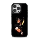 Kyo Kusanagi KoF with flaming fist iPhone 16 Pro Max Black Case