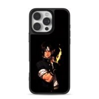 Kyo Kusanagi KoF with flaming fist iPhone 16 Pro Max Black Case