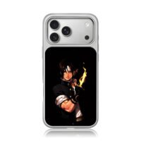 Kyo Kusanagi KoF with flaming fist iPhone 17 Pro Max Electroplated Silver Case1
