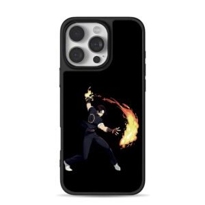 Kyo Kusanagi with fire attack iPhone 16 Pro Max Black Case