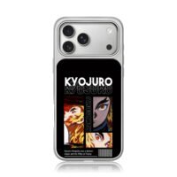 Kyojuro Rengoku Demon Slayer art iPhone 17 Pro Max Electroplated Silver Case1