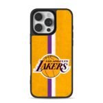LA Lakers NBA striped logo Phone Case for iPhone 11-17 & Samsung Galaxy S24-S26