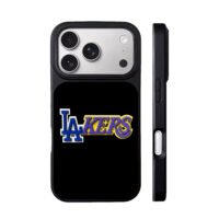 LA Lakers purple yellow blue logo iPhone 17 Pro Max Black Case