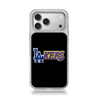 LA Lakers purple yellow blue logo iPhone 17 Pro Max Electroplated Silver Case1