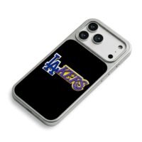 LA Lakers purple yellow blue logo iPhone 17 Pro Max Electroplated Silver Case2