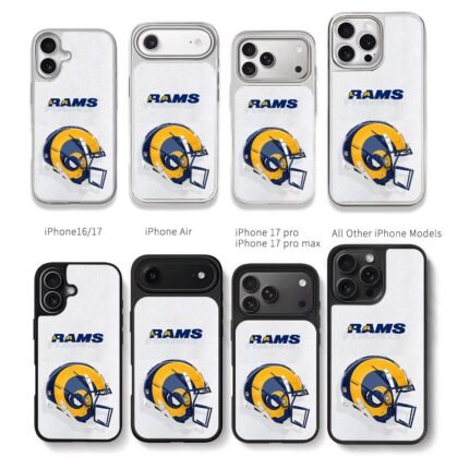 LA Rams NFL helmet and team logo Chris Brown Phone Case Black Electroplated Silver For Iphone 11 To 17