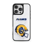 LA Rams NFL helmet and team logo iPhone 16 Pro Max Black Case