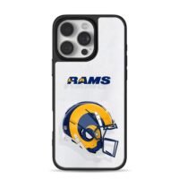 LA Rams NFL helmet and team logo iPhone 16 Pro Max Black Case