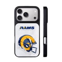 LA Rams NFL helmet and team logo iPhone 17 Pro Max Black Case