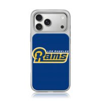 LA Rams NFL team logo blue background iPhone 17 Pro Max Electroplated Silver Case1