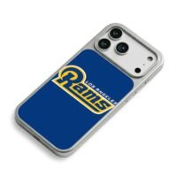LA Rams NFL team logo blue background iPhone 17 Pro Max Electroplated Silver Case2