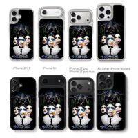 Lady Gaga Applause stage makeup art Chris Brown Phone Case Black Electroplated Silver For Iphone 11 To 17