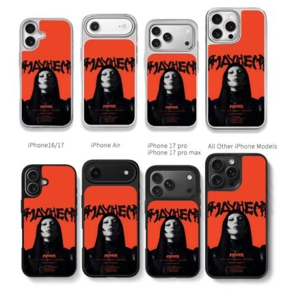 Lady Gaga Mayhem album promo poster Chris Brown Phone Case Black Electroplated Silver For Iphone 11 To 17