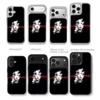 Lady Gaga portrait with red text Chris Brown Phone Case Black Electroplated Silver For Iphone 11 To 17