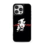 Lady Gaga portrait with red text iPhone 16 Pro Max Black Case