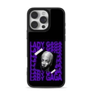 Lady Gaga repeated purple text Phone Case for iPhone 11-17 & Samsung Galaxy S24-S26