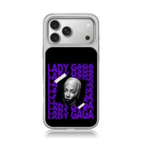 Lady Gaga repeated purple text iPhone 17 Pro Max Electroplated Silver Case1