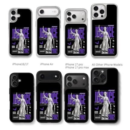 Lady Justice street justice 2002 Chris Brown Phone Case Black Electroplated Silver For Iphone 11 To 17