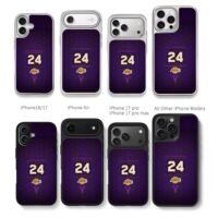 Lakers 24 Kobe Black Mamba design Chris Brown Phone Case Black Electroplated Silver For Iphone 11 To 17