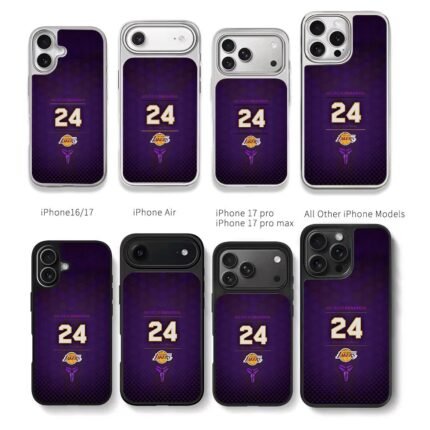 Lakers 24 Kobe Black Mamba design Chris Brown Phone Case Black Electroplated Silver For Iphone 11 To 17