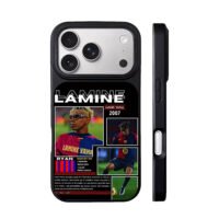 Lamine Yamal Barca football collage iPhone 17 Pro Max Black Case