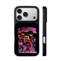 Lamine Yamal Barca football collage iPhone 17 Pro Max Black Case