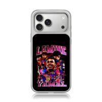 Lamine Yamal Barca football collage iPhone 17 Pro Max Electroplated Silver Case1