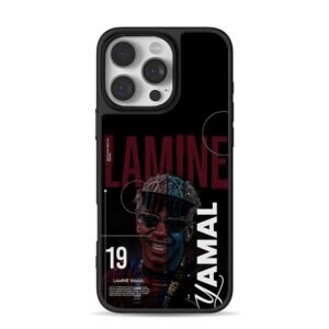 Lamine Yamal number 19 football art iPhone 16 Pro Max Black Case