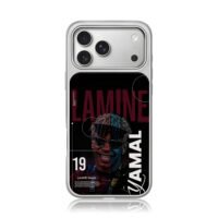 Lamine Yamal number 19 football art iPhone 17 Pro Max Electroplated Silver Case1