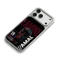 Lamine Yamal number 19 football art iPhone 17 Pro Max Electroplated Silver Case2