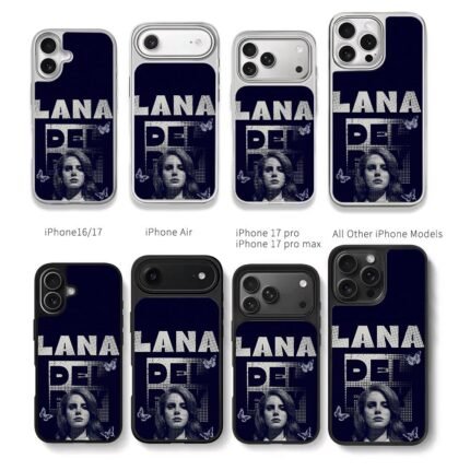 Lana Del Rey art butterflies navy Chris Brown Phone Case Black Electroplated Silver For Iphone 11 To 17