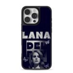 Lana Del Rey art butterflies navy iPhone 16 Pro Max Black Case
