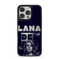 Lana Del Rey art butterflies navy iPhone 16 Pro Max Black Case