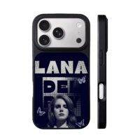 Lana Del Rey art butterflies navy iPhone 17 Pro Max Black Case