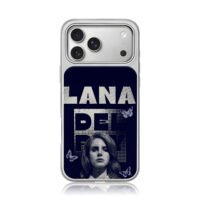 Lana Del Rey art butterflies navy iPhone 17 Pro Max Electroplated Silver Case1