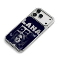 Lana Del Rey art butterflies navy iPhone 17 Pro Max Electroplated Silver Case2
