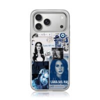 Lana Del Rey blue collage iPhone 17 Pro Max Electroplated Silver Case1