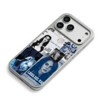 Lana Del Rey blue collage iPhone 17 Pro Max Electroplated Silver Case2