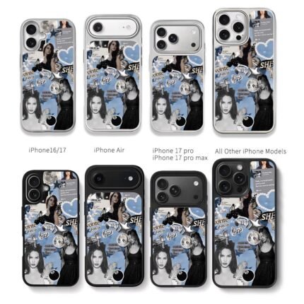Lana Del Rey Brooklyn Baby collage Chris Brown Phone Case Black Electroplated Silver For Iphone 11 To 17