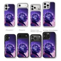 Lando F1 Purple Galaxy Helmet Chris Brown Phone Case Black Electroplated Silver For Iphone 11 To 17