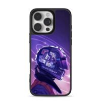 Lando F1 Purple Galaxy Helmet Phone Case for iPhone 11-17 & Samsung Galaxy S24-S26