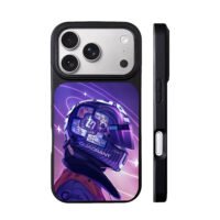 Lando F1 Purple Galaxy Helmet iPhone 17 Pro Max Black Case