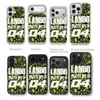 Lando Norris 04 neon black lime pattern Chris Brown Phone Case Black Electroplated Silver For Iphone 11 To 17