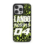 Lando Norris 04 neon black lime pattern Phone Case for iPhone 11-17 & Samsung Galaxy S24-S26