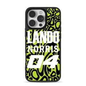 Lando Norris 04 neon black lime pattern Phone Case for iPhone 11-17 & Samsung Galaxy S24-S26
