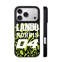 Lando Norris 04 neon black lime pattern iPhone 17 Pro Max Black Case