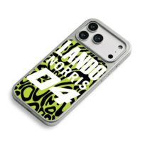 Lando Norris 04 neon black lime pattern iPhone 17 Pro Max Electroplated Silver Case2